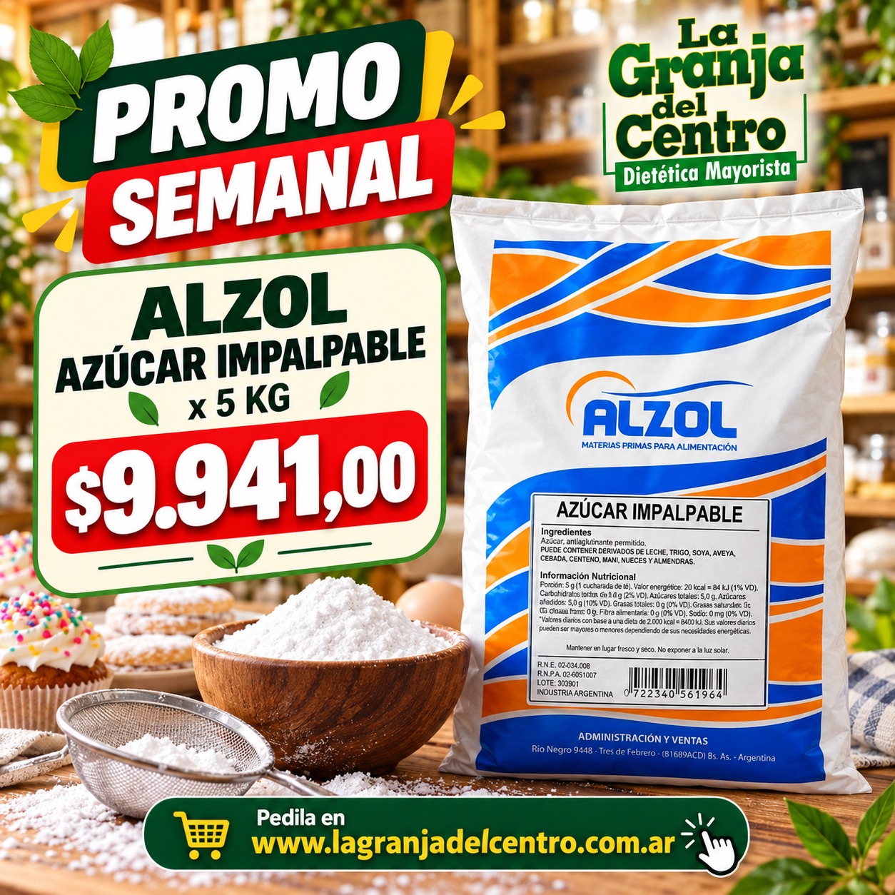 Ofertas y Promociones ALZOL - Azucar Impalpable x 5 kg